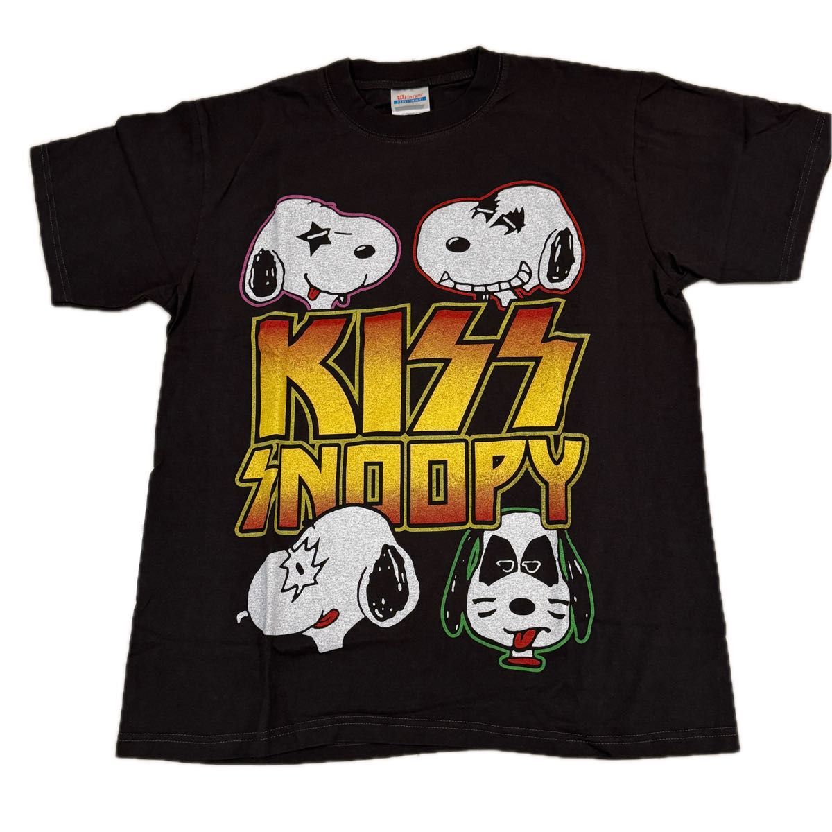 1日まで爆安3350円 サイズXL Hanes製 KISS×スヌーピー パロディTシャツ