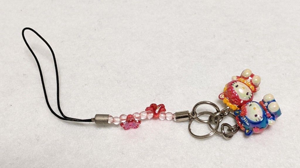 ハローキティ ストラップ ご当地キティ ツイン シーサー 沖縄 限定