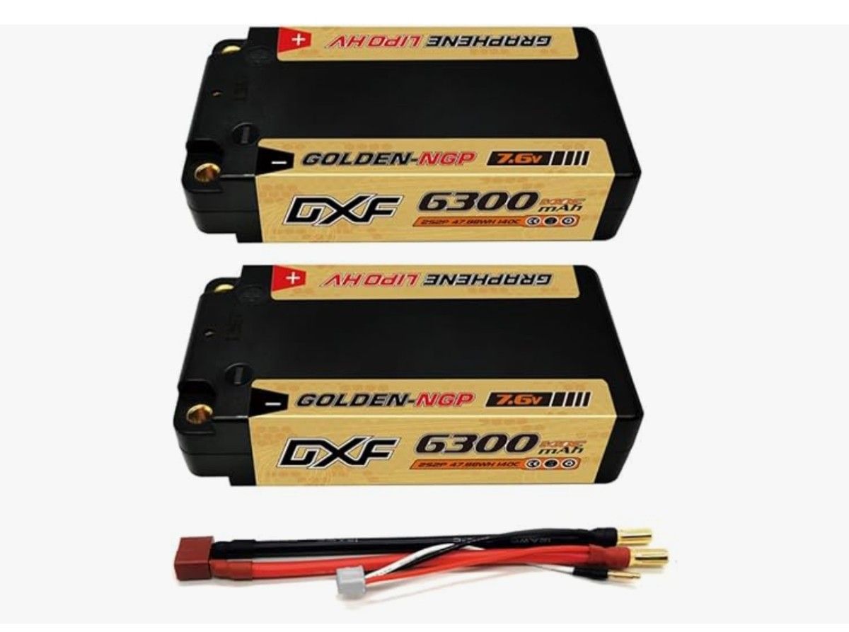 新品未使用 ショートリポバッテリー 厚型 DXF 6300mah 2S 7 6v HV 140C