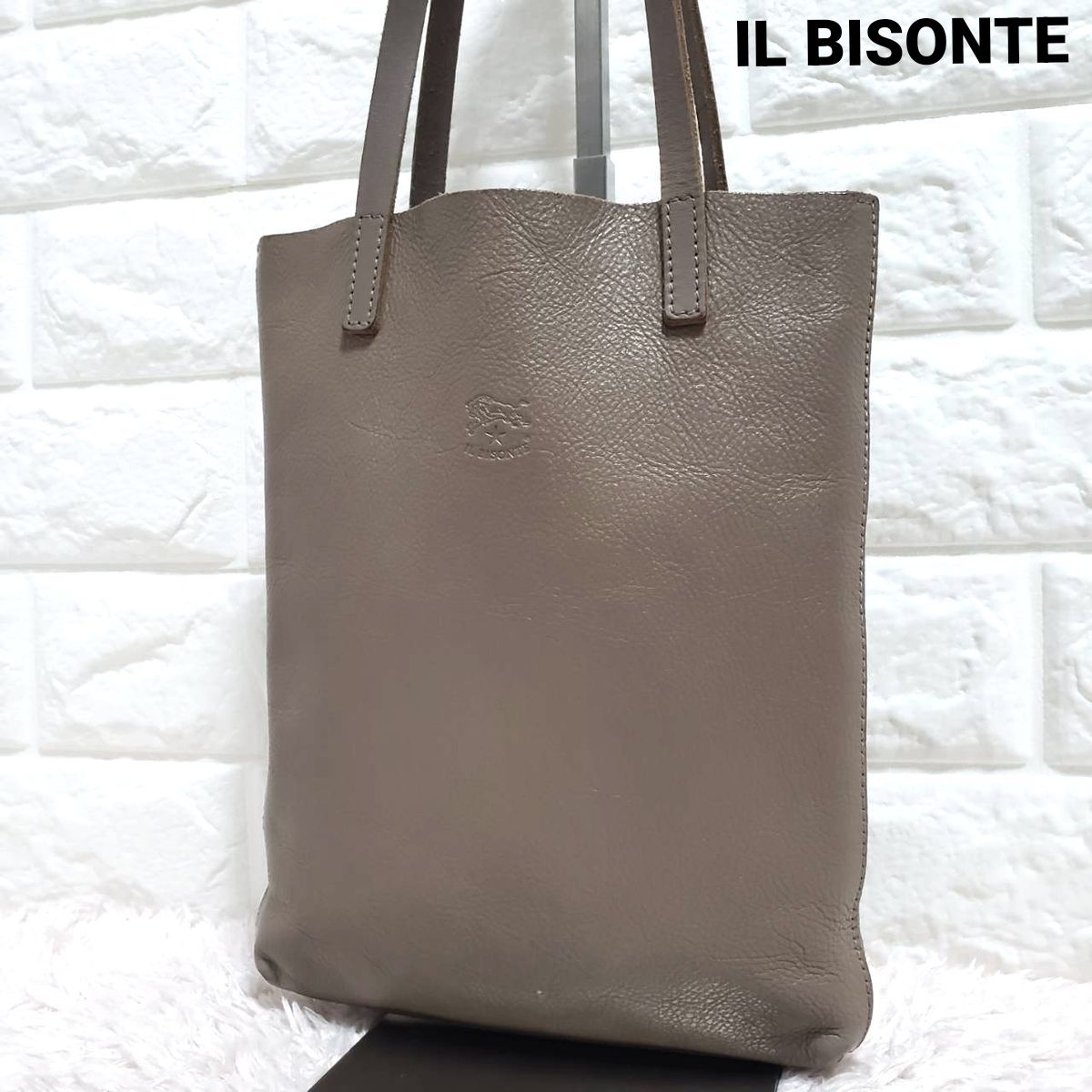 IL BISONTE イルビゾンテ ミニスリム ハンドバッグ グレージュ バッグ