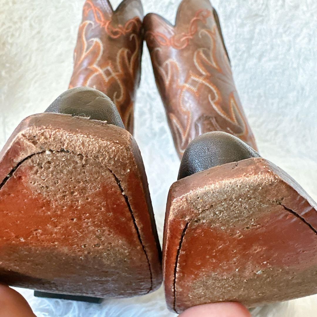 Tony Lama ブラウン レザー ウエスタンブーツ VF6005 6B トニーラマ 本