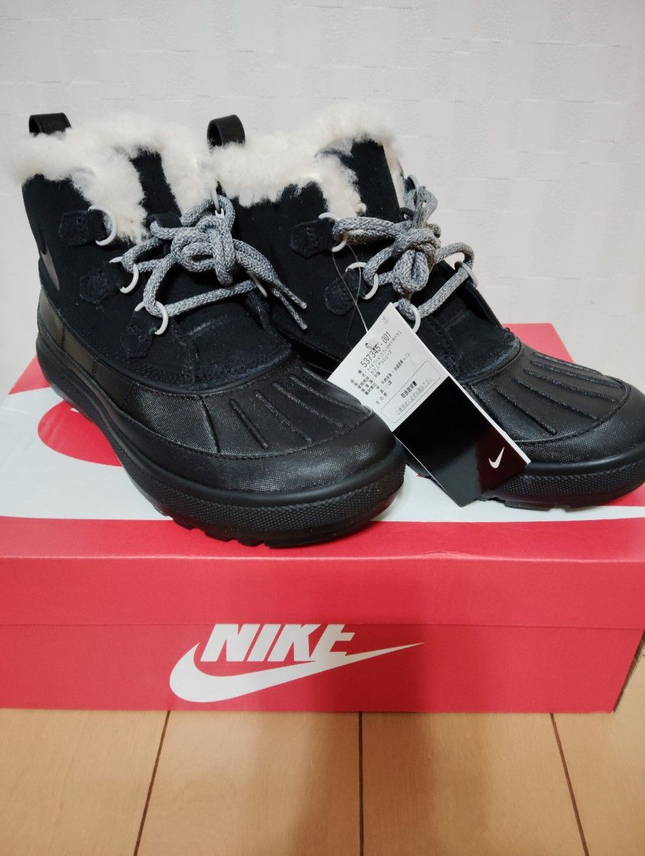 新品 Nike ナイキ ファー付きブーツ ウッドサイドチャッカ2 ブラック