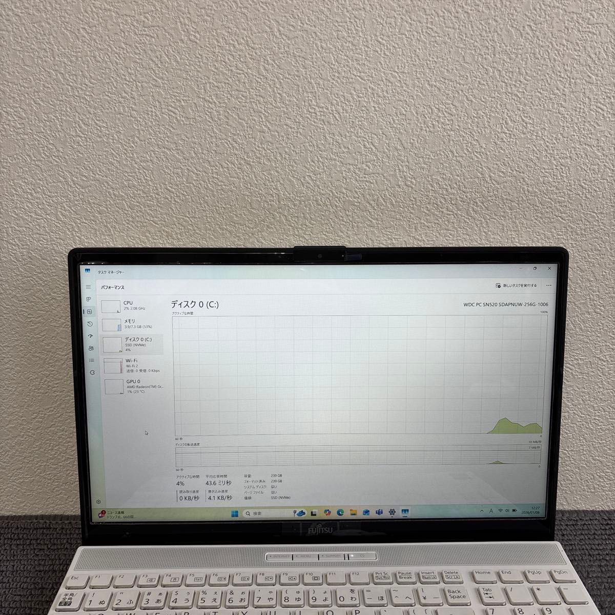 富士通lifebook AH450/G AMD Ryzen 5 5500U メモリ8GB SSD 256GB AC