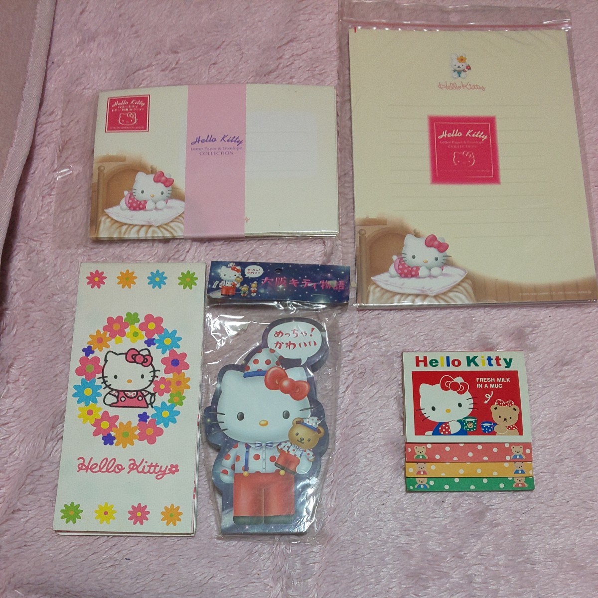 中古美品 サンリオ ハローキティ メモ帳 レターセット 5点セット 昭和
