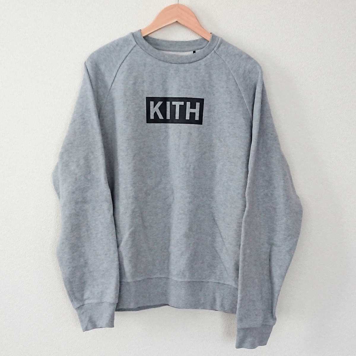 KITH Box Logo Crewneck Heather Grey キス ボックスロゴ スウェット