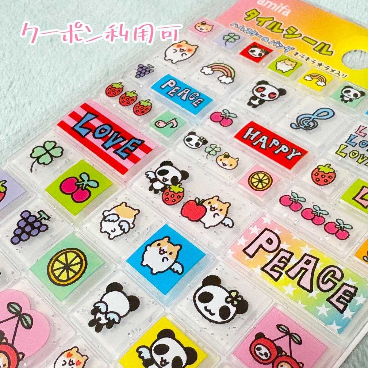 平成女児 タイルシール amifa パンダ 平成レトロ ブロックシール