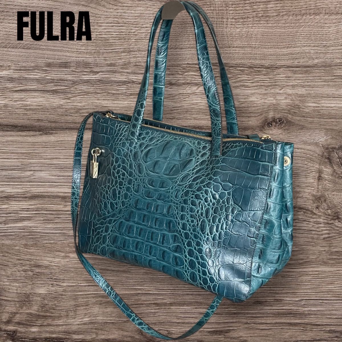FURLA フルラ クロコ型押し トートバッグ ショルダーバッグ