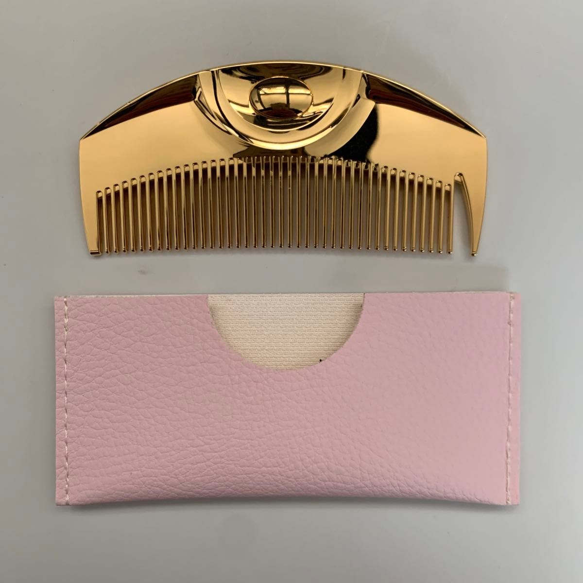 3点セット LOVECHROME ゴールド ヘアコーム ケース ピンク 3点セット