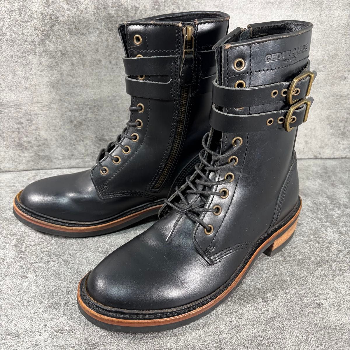 美品 セダークレスト エンジニアブーツ レザー レースアップブーツ