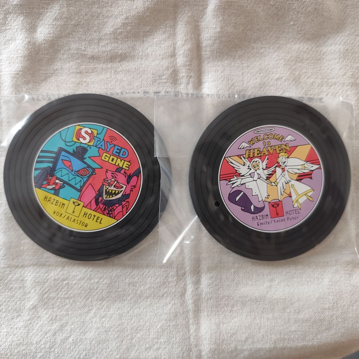 ハズビンホテル 一番くじ G賞 レコード風ラバーコースター2種セット