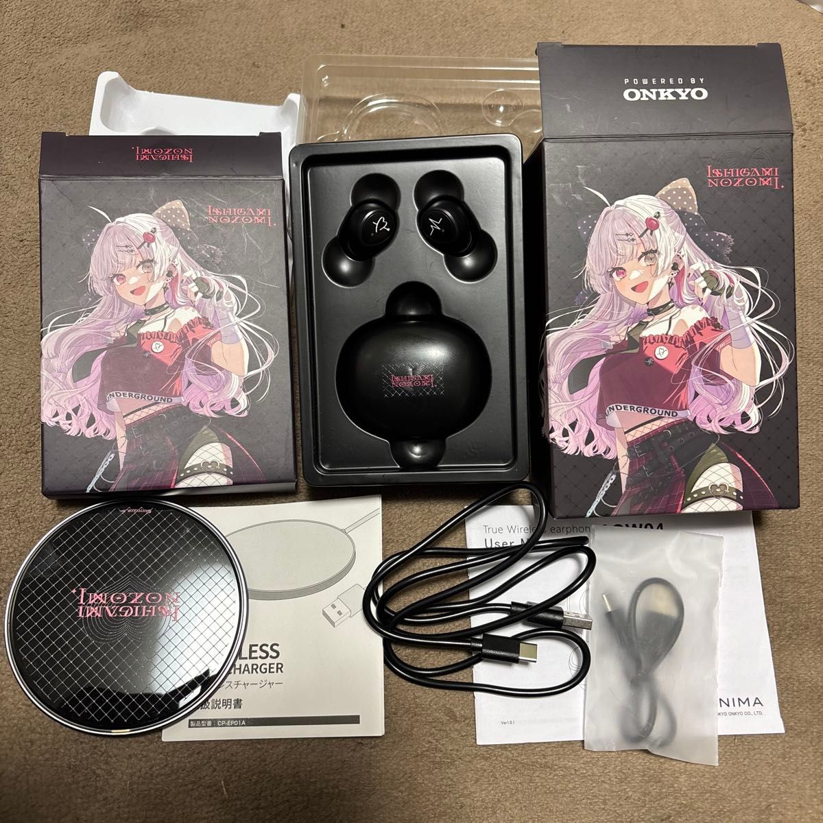 石神のぞみ にじさんじ オンキヨー コラボ ワイヤレス イヤホン 充電器
