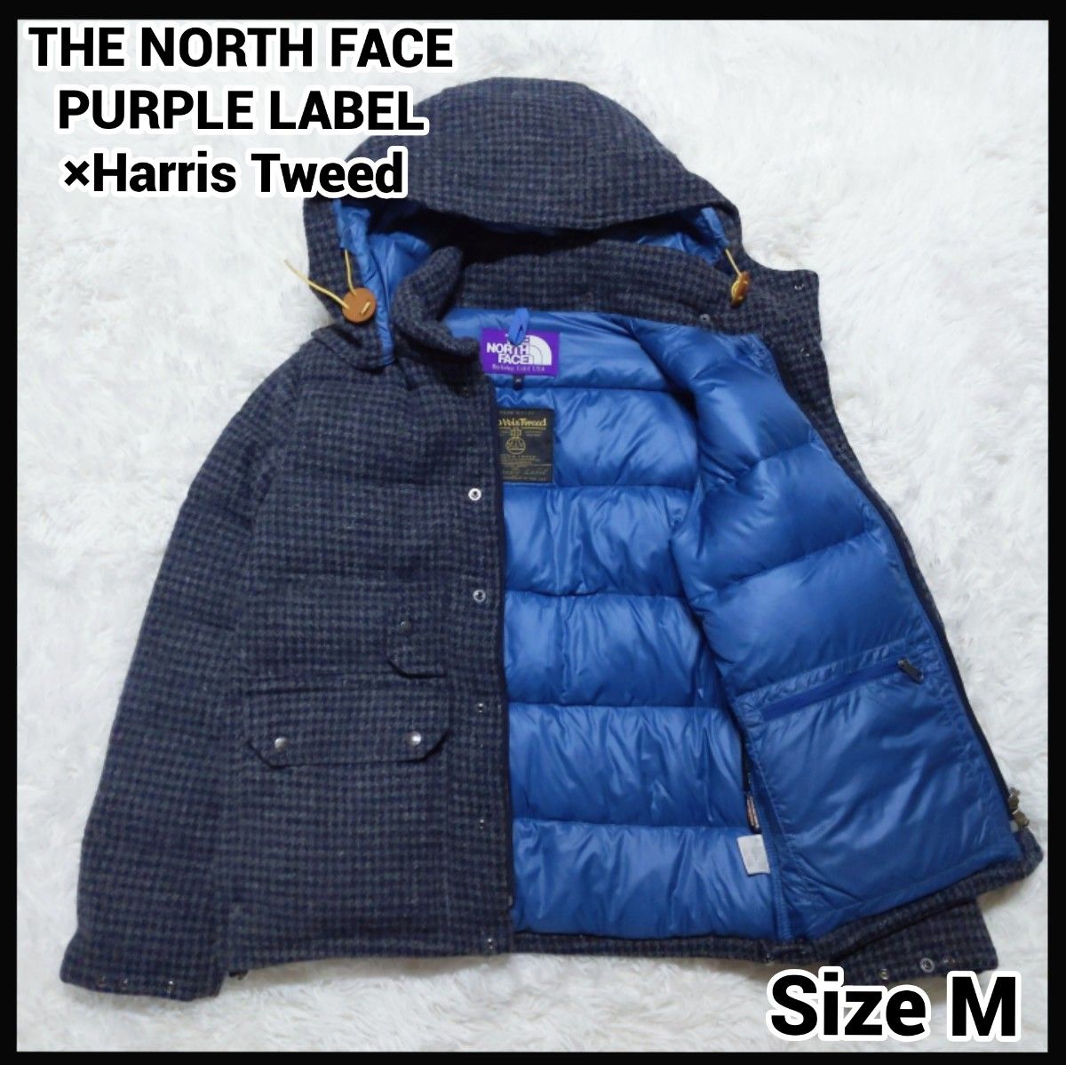 美品 100周年 ハリスツイード ノースフェイス ダウンジャケット 光電子