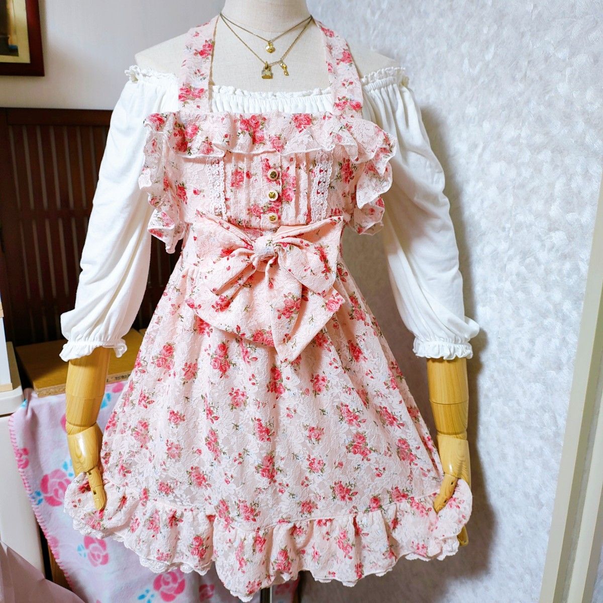 LIZ LISA リズリサ 花柄 ワンピース ピンク フリル リボン 姫ギャル