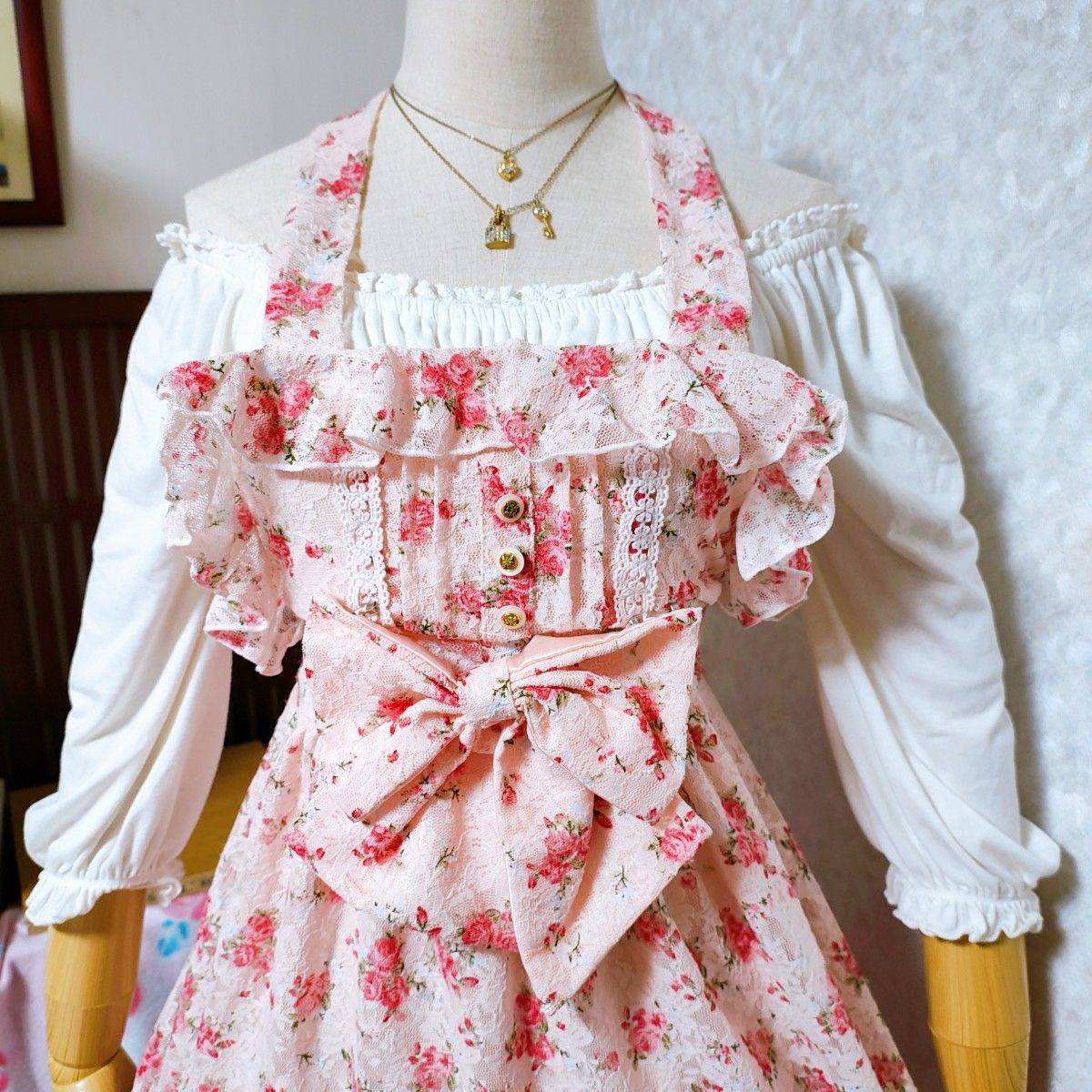 LIZ LISA リズリサ 花柄 ワンピース ピンク フリル リボン 姫ギャル