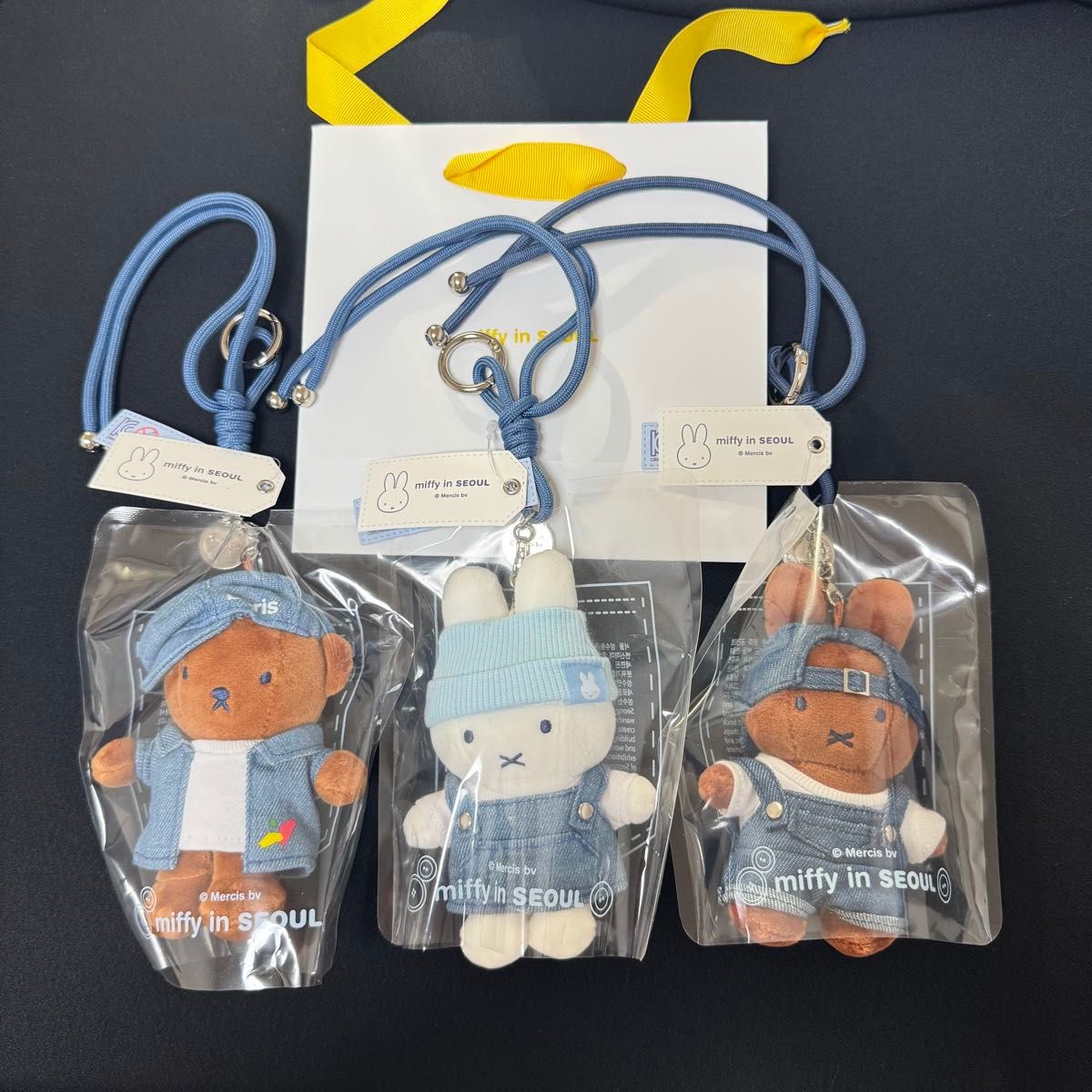 ソウル限定】ミッフィー miffy デニム キーリング3種セット miffy