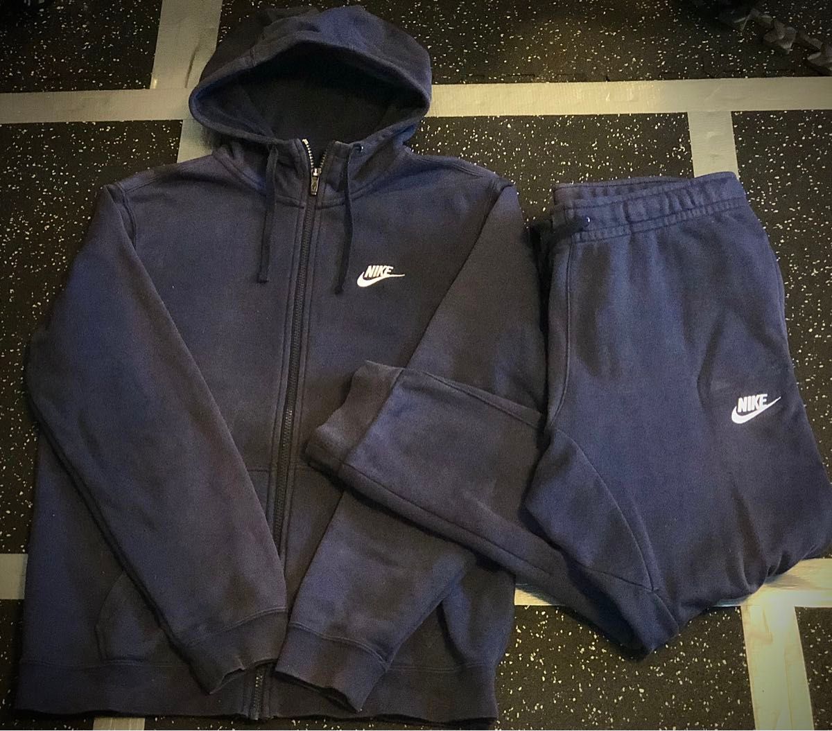 ナイキ スウェット ネイビー セットアップ ジップアップパーカーM