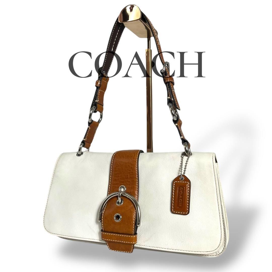 極美品】コーチ F10910 ソーホー ワンハンドバッグ レザー 肩掛け 白