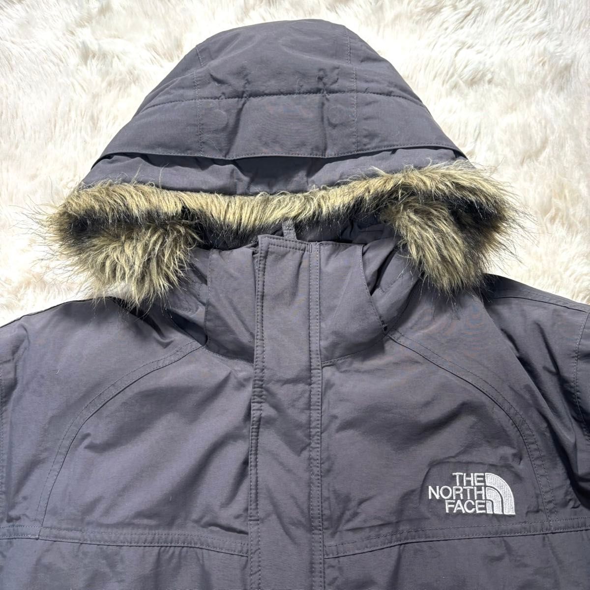 THE NORTH FACE】ファー付きダウンジャケット ダークグレー 韓国