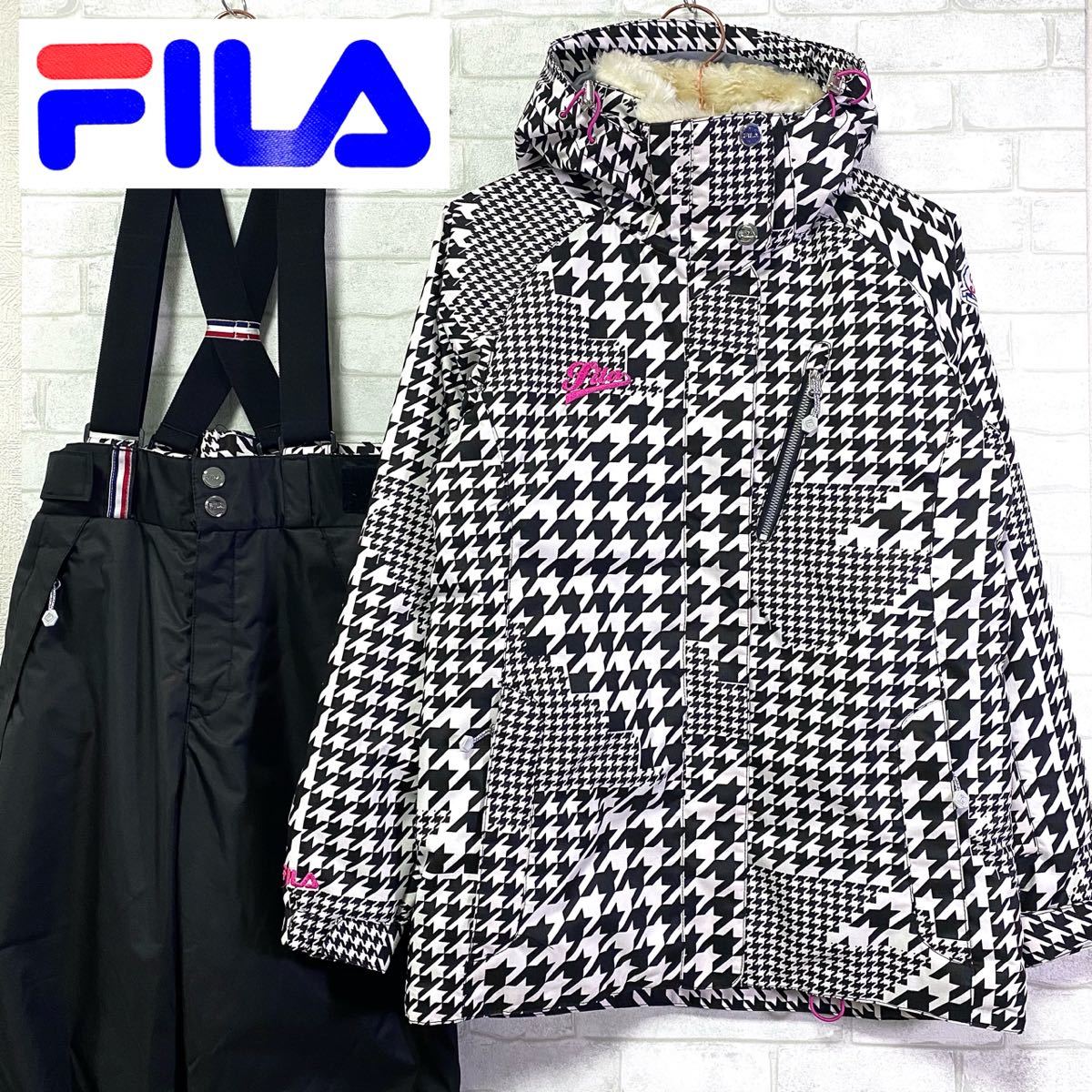 FILA フィラ 千鳥柄 スキーウェア 上下セット レディース｜Yahoo