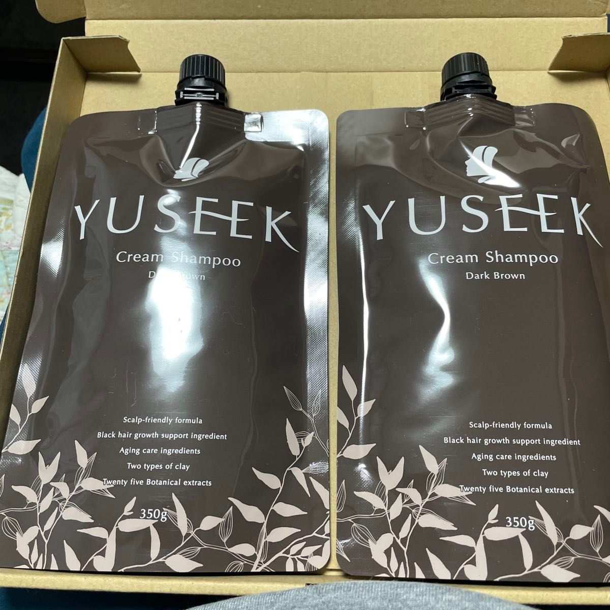 YUSEEK 】Cream Shampoo ダークブラウン 350g×2個 YUSEEK Cream