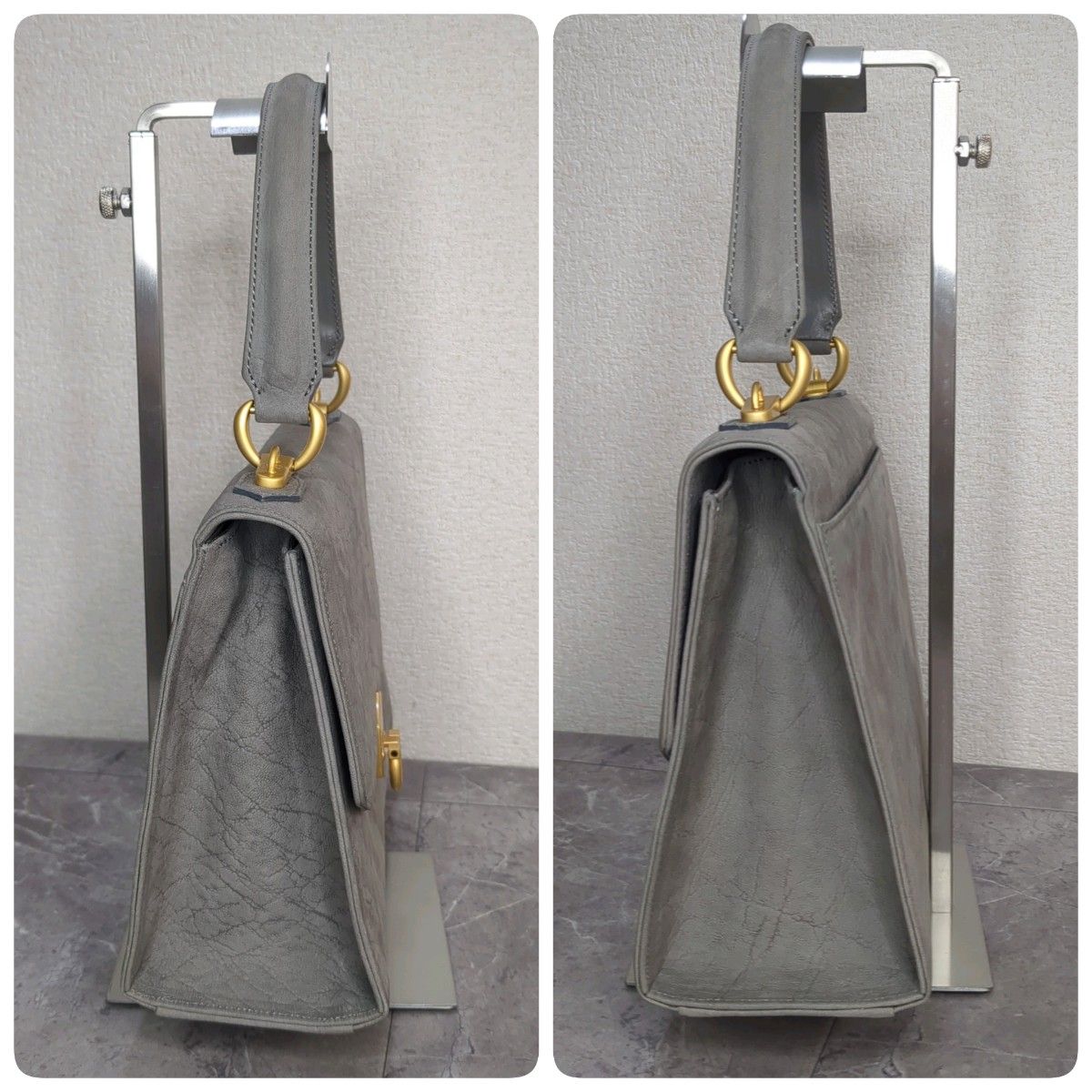 希少 ANNE KLEIN グレー ショルダーバッグ エレファント革 2Way