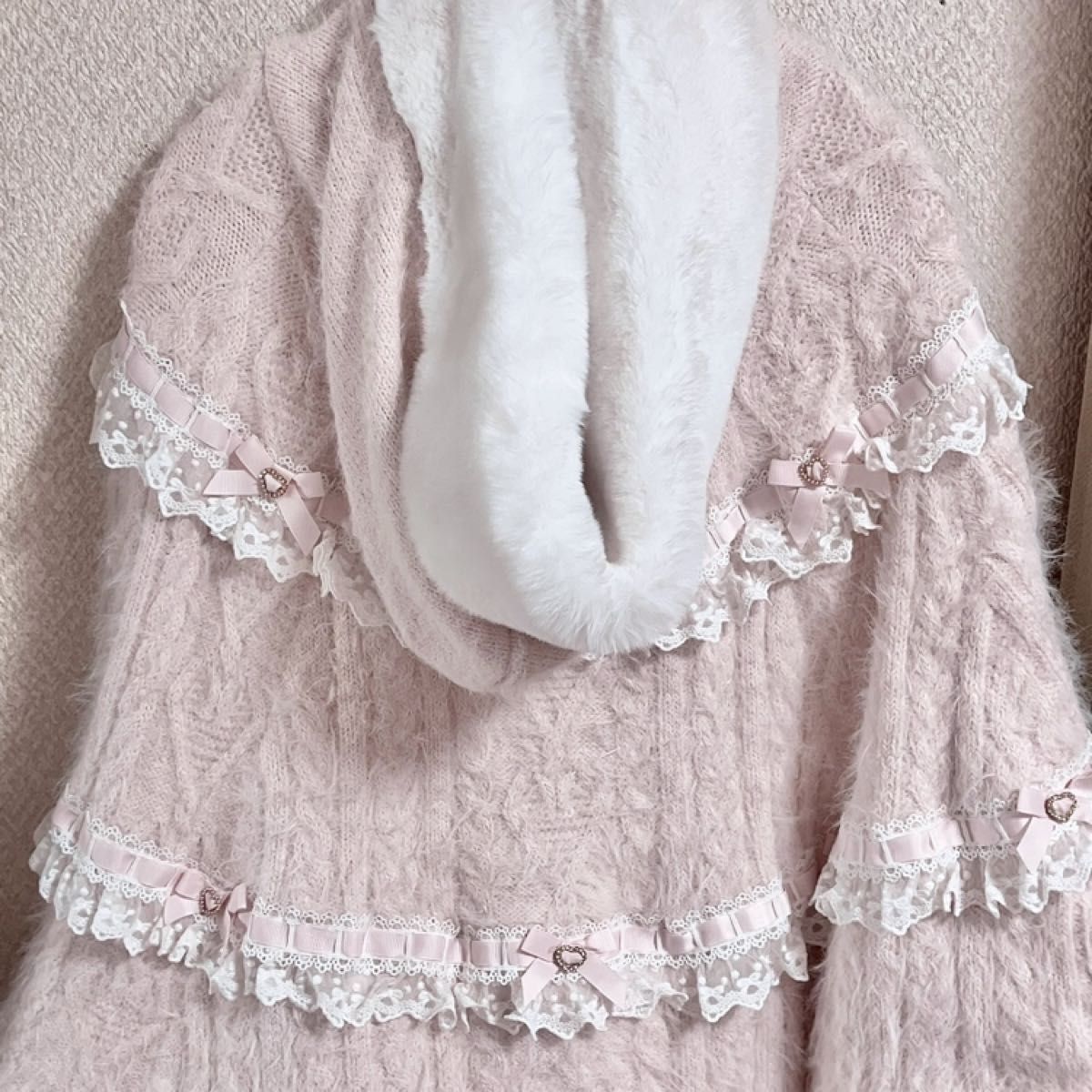 LIZLISA リズリサ ミルフィーユレースポンチョ ポンチョ ピンク｜Yahoo