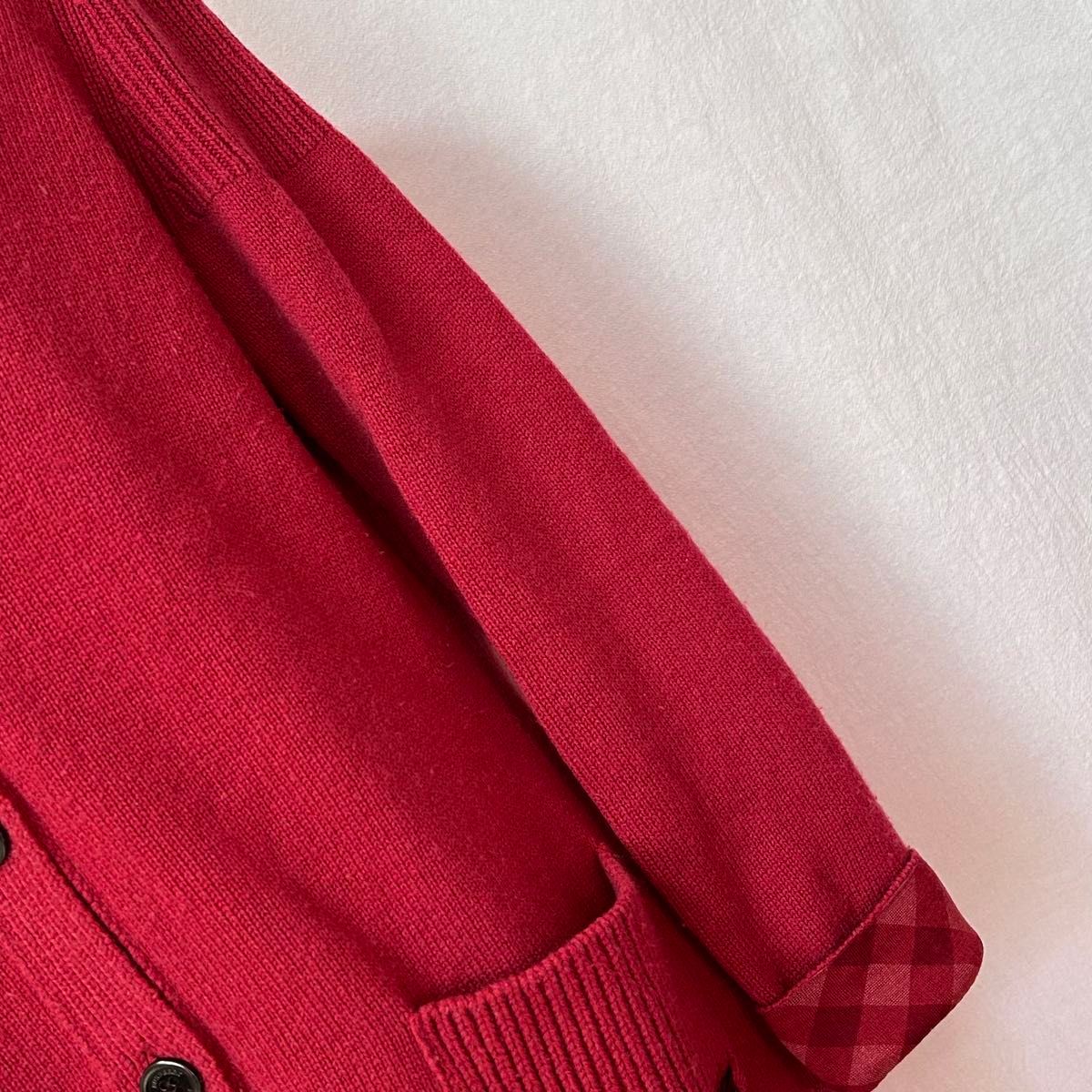 美品 バーバリー ロンドン カーディガン ニット 赤 カシミヤ アウター