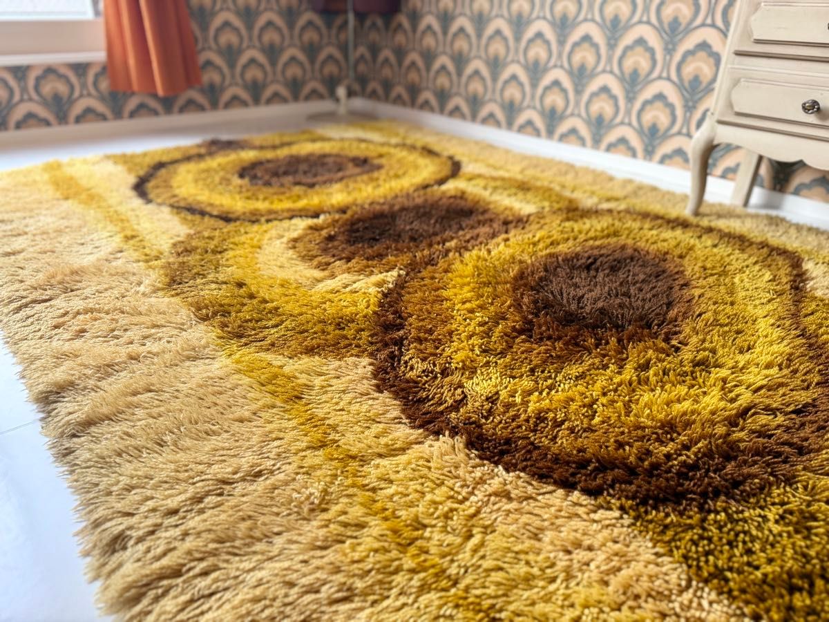 60s 70s デンマーク製 EGE社 ヴィンテージラグ ミッドセンチュリー