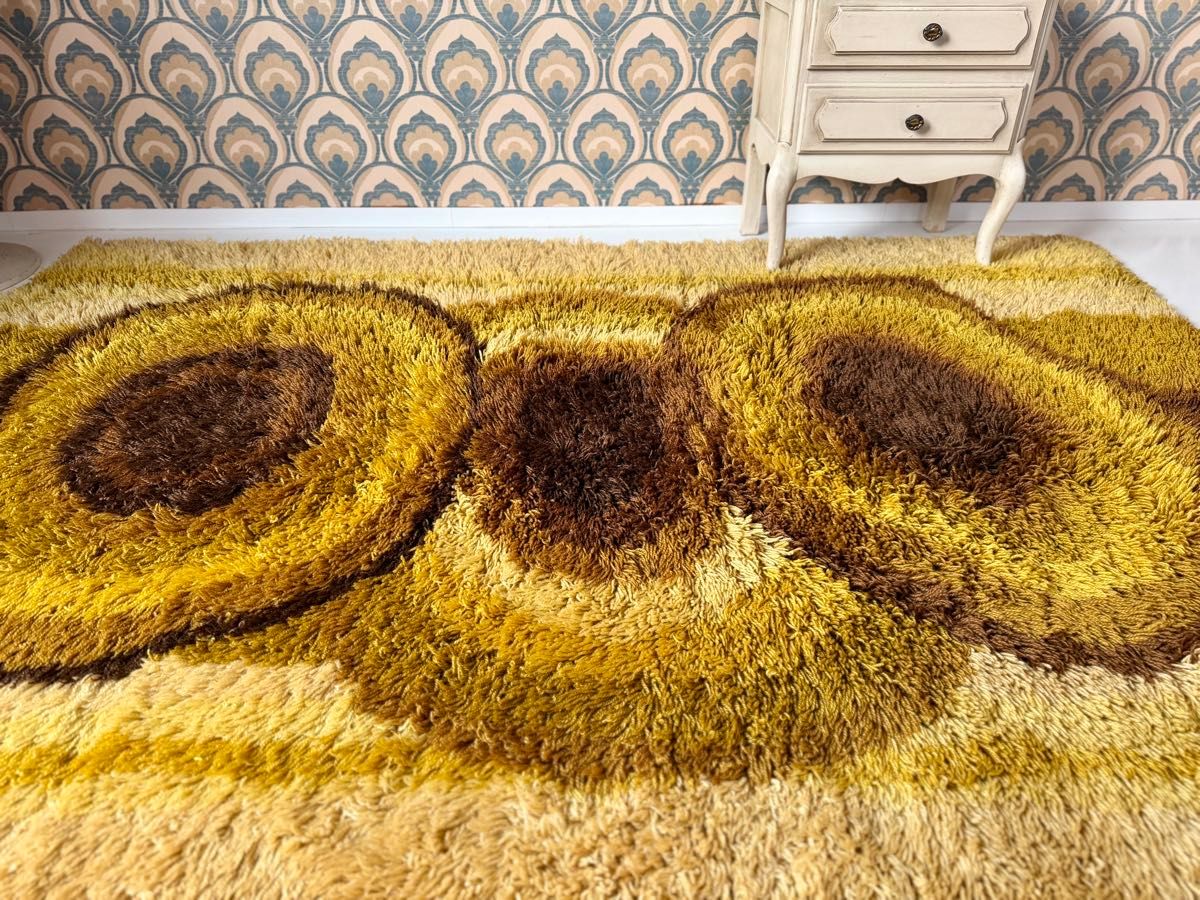 60s 70s デンマーク製 EGE社 ヴィンテージラグ ミッドセンチュリー