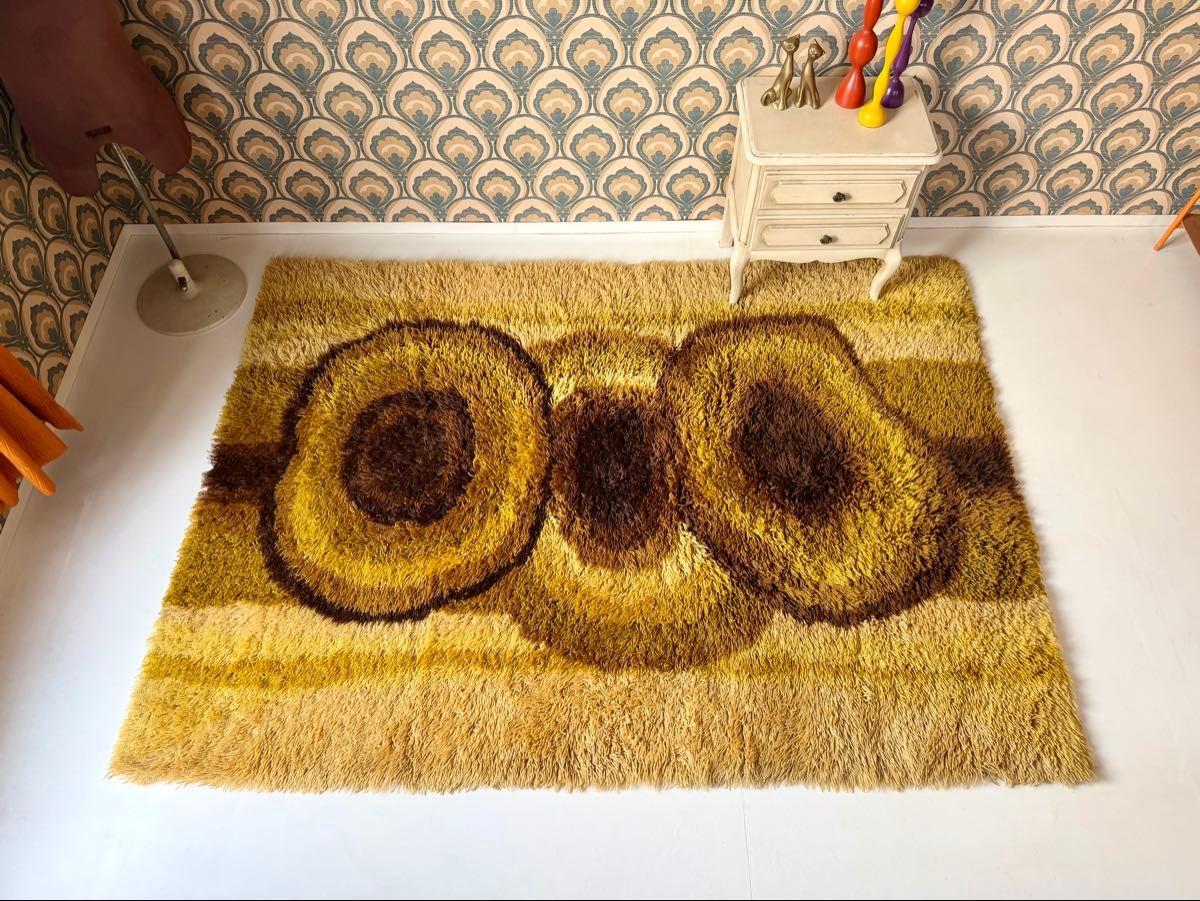 60s 70s デンマーク製 EGE社 ヴィンテージラグ ミッドセンチュリー