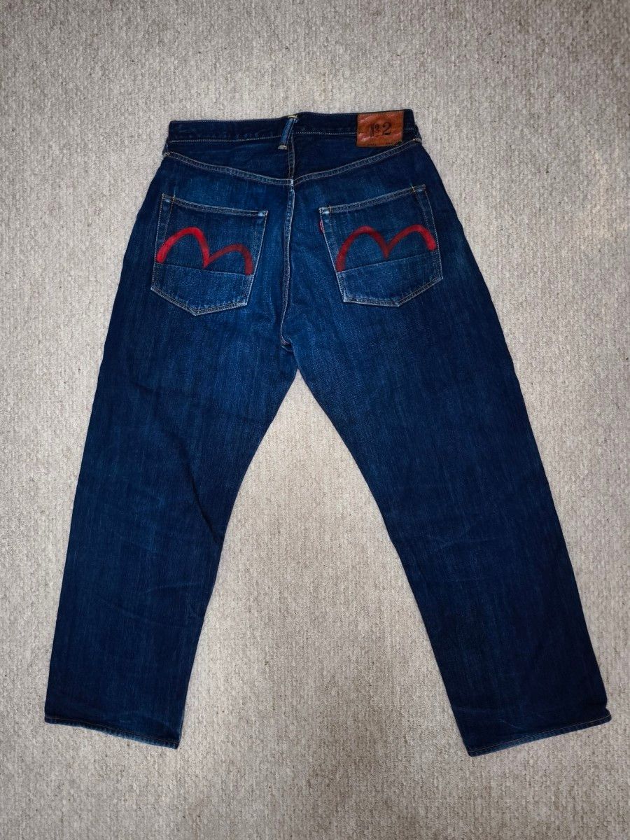 エビス ジーンズ No 2 2001 赤カモメ 35インチ エヴィス EVISU デニム