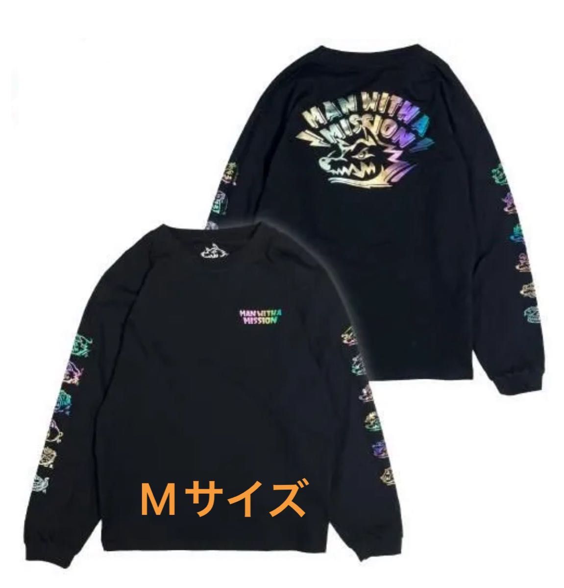 MAN WITH A MISSION マンウィズ ゴッツ ロンT ブラック ホログラム