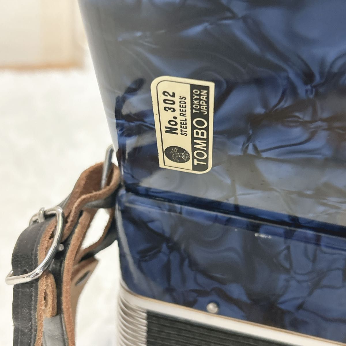 美品】TOMBO トンボ アコーディオン No 302 ブルー 希少 STEEL REEDS