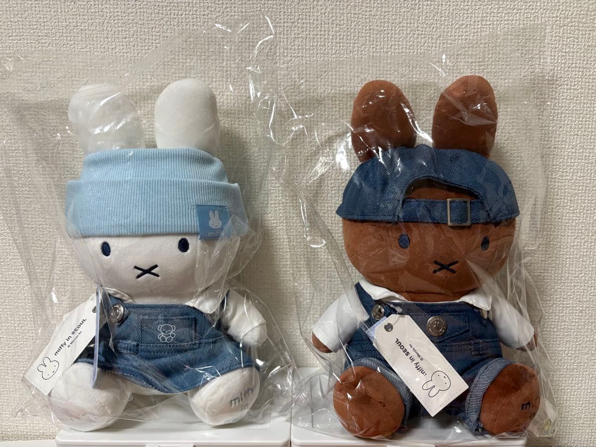 ミッフィーカフェ ソウル デニム ぬいぐるみ ミッフィー メラニー 2体