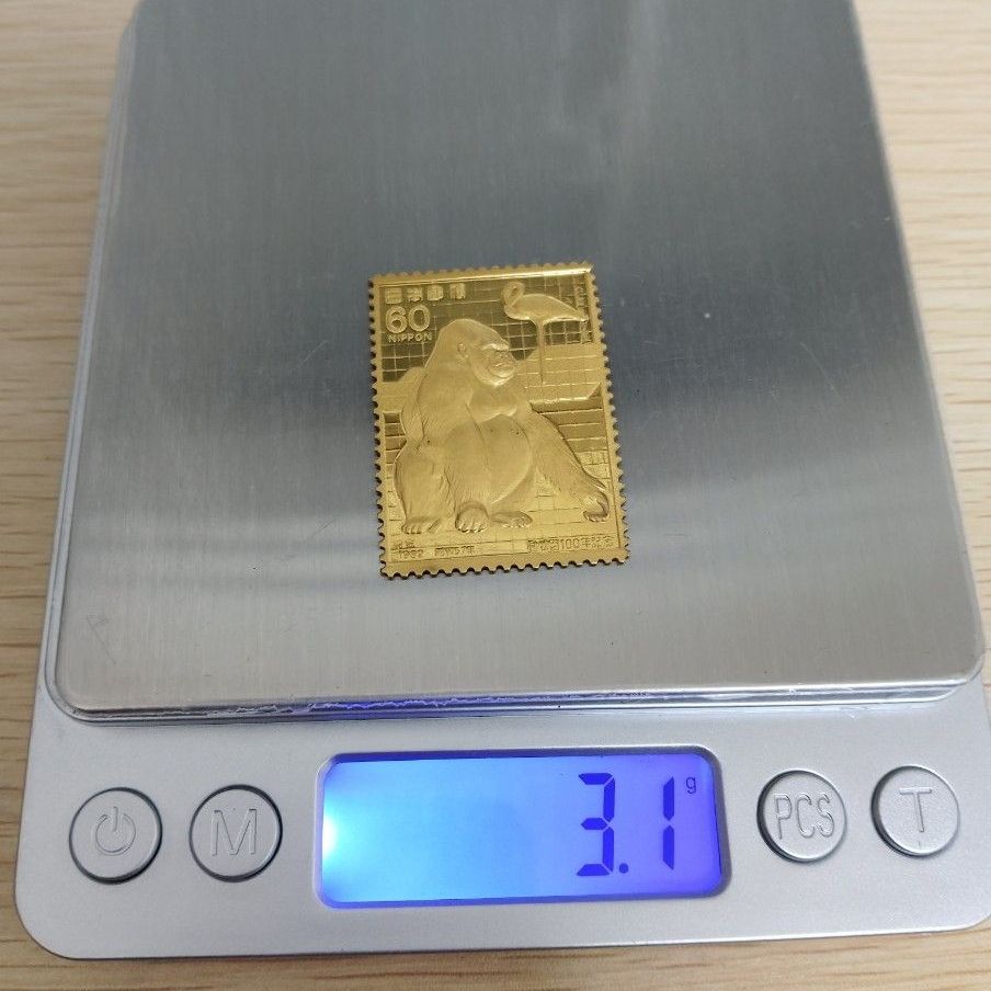 希少 松本徽章工業 純金 金属工芸品 5g 純金×純銅 切手 2枚セット 希少