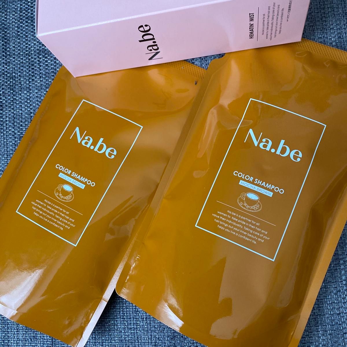 Na be カラーシャンプー モカブラウン 2個 & ヘマチンミスト セット