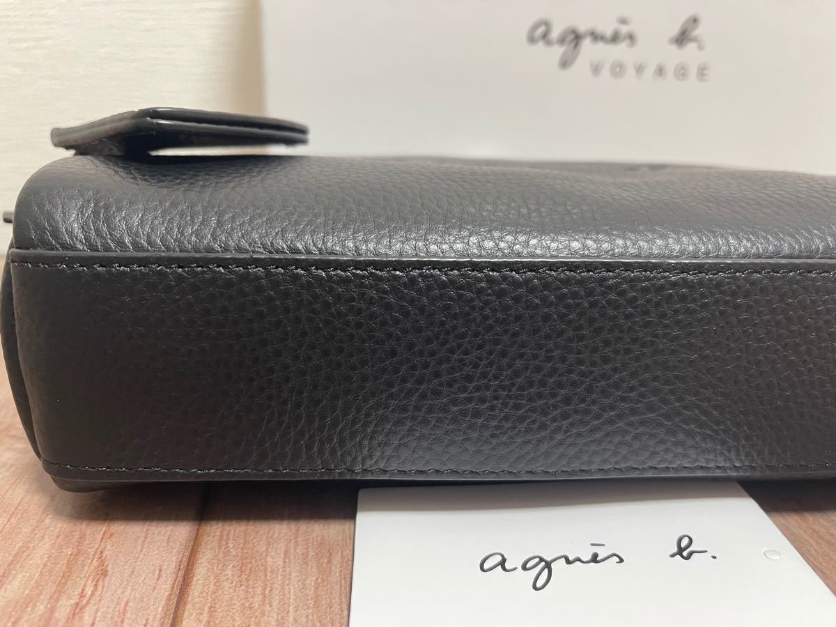 新品未使用 アニエスベー エンボスロゴ レザーショルダーバッグ