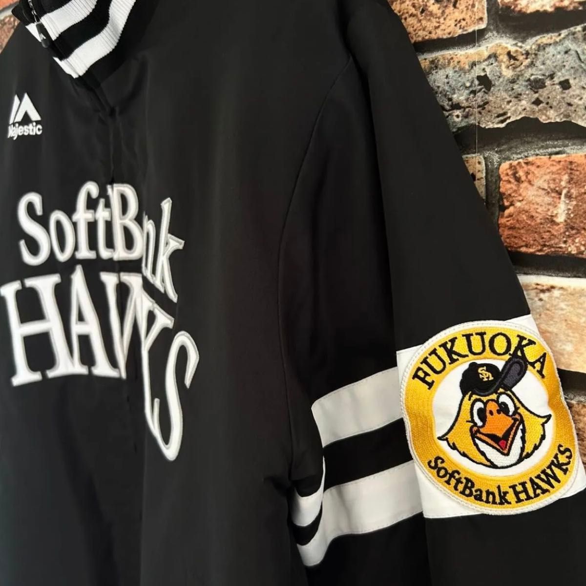 美品 野球 福岡ソフトバンクホークス グランドコート majestic Lサイズ