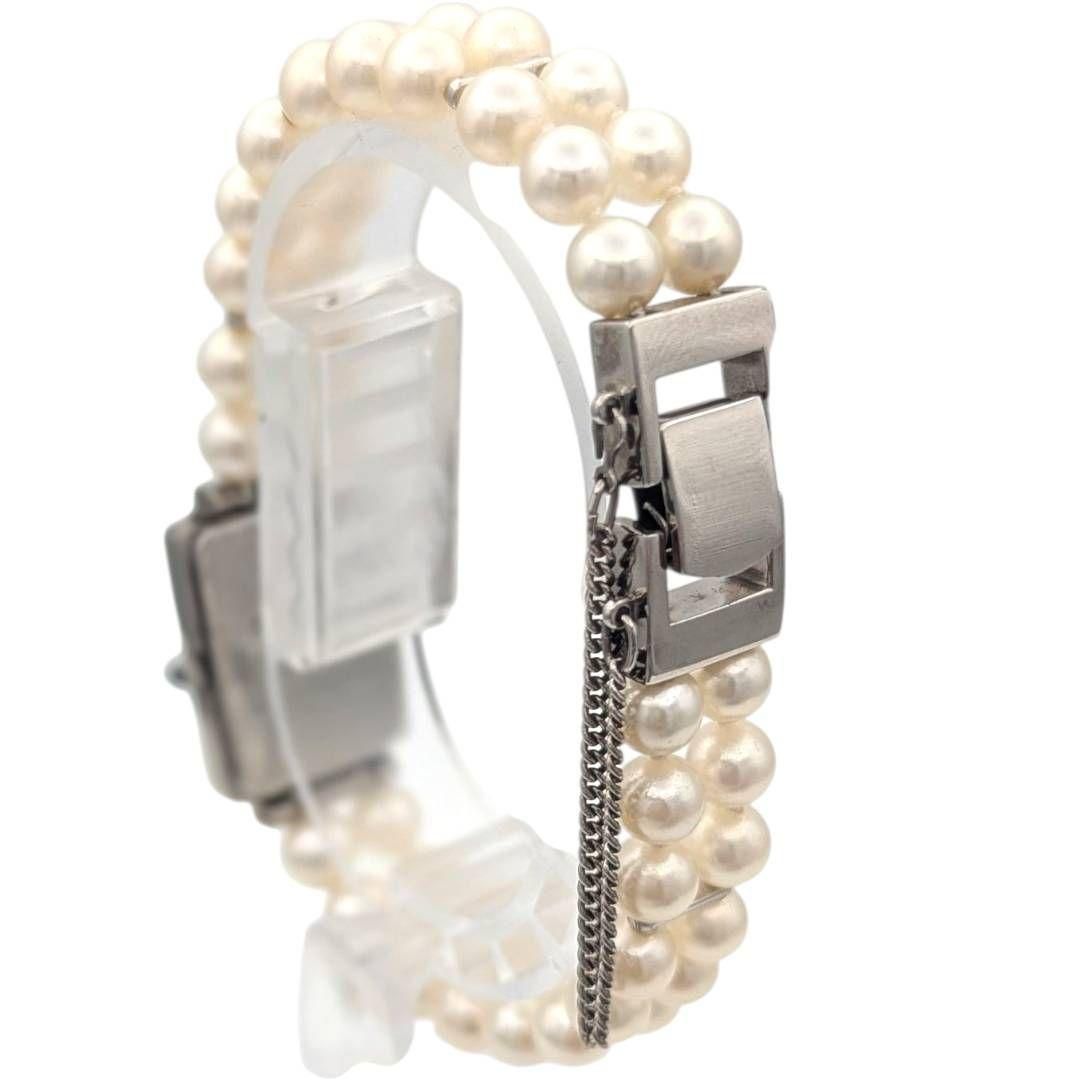 稼働品 美品ソーラー時計 ミキモト パールブレスレット シェル文字盤