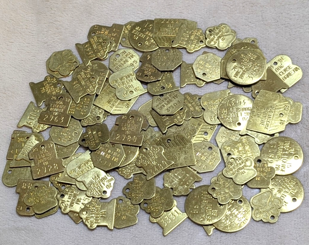 100個 ドッグタグ 真鍮 USA アメリカ雑貨 金色 大量 まとめ売り 当時物