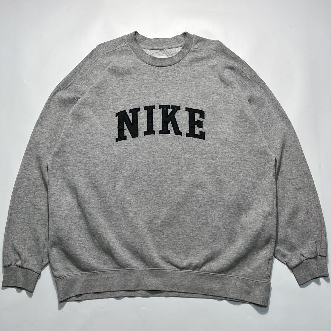 90's NIKE ナイキ 白タグ スウェット トレーナー 2XL グレー NIKE