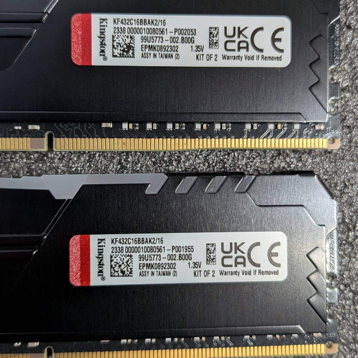 DDR4メモリ 16GB(8GB2枚組) Kingston HyperX FURY KF432C16BBAK2/16