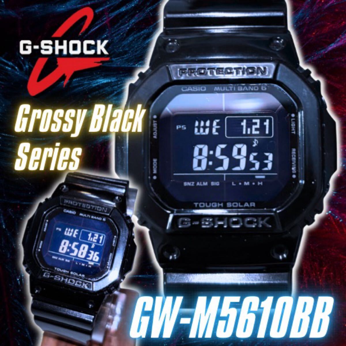 G-SHOCK GW-M5610BB 電波ソーラー 3159 グロッシーブラック 稼働品
