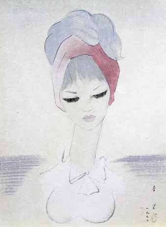 真作保証】東郷青児「男と女」水彩画 直筆サイン 鑑定書有り 裸婦 絵画