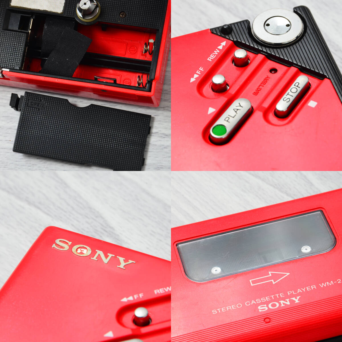 SONY WALKMAN WM-2 カセットウォークマン レッド ケース付 整備済
