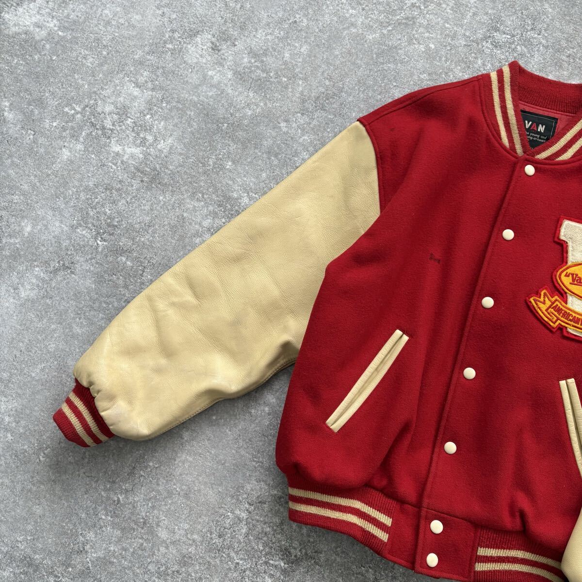VAN JACKET】ヴァンヂャケット スタジャン ヴィンテージ 刺繍 袖革