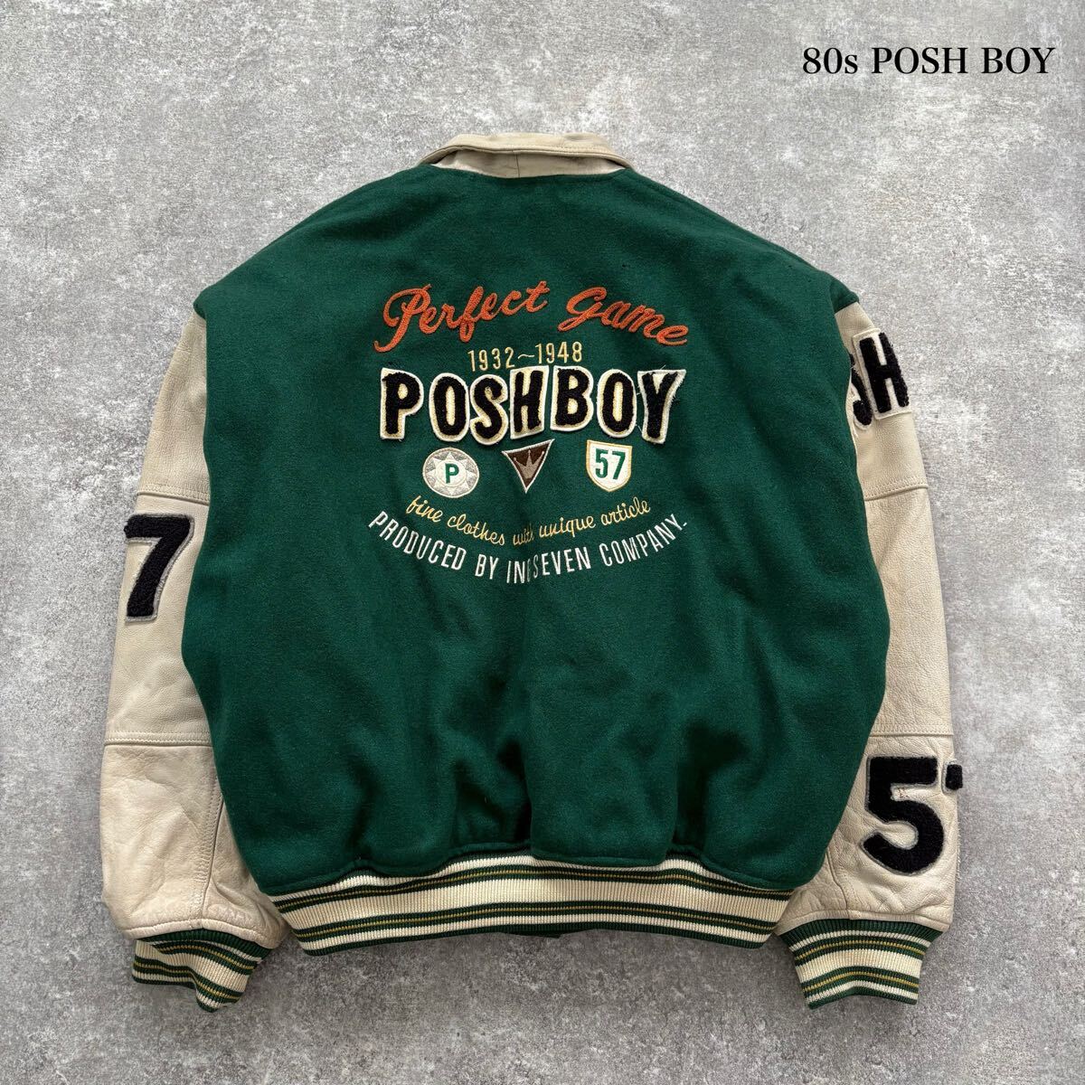 POSH BOY】80s ポッシュボーイ スタジャン ヴィンテージ 刺繍 バー