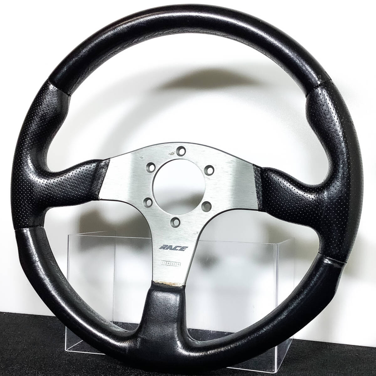 MOMO モモ RACE レース 35φ レザーステアリング 97年7月製 当時物 良品