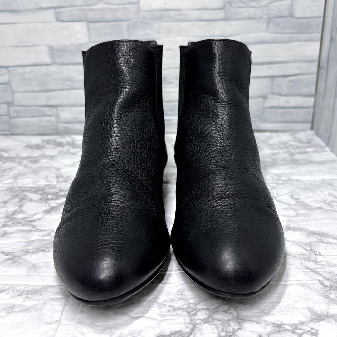 美品 DIANA ダイアナ サイドゴア ショートブーツ 本革 ブラック 22 5cm