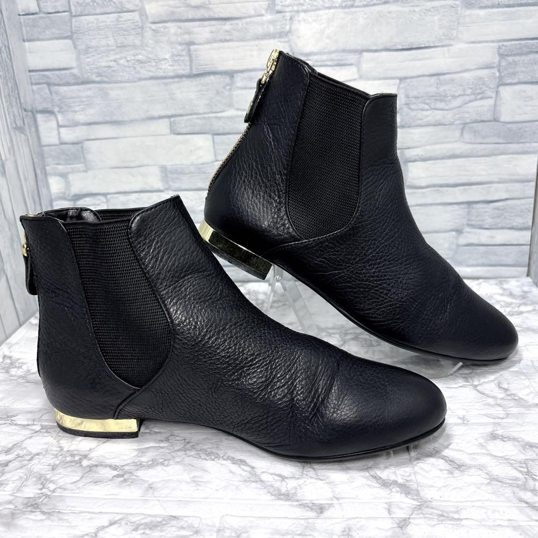 美品 DIANA ダイアナ サイドゴア ショートブーツ 本革 ブラック 22 5cm